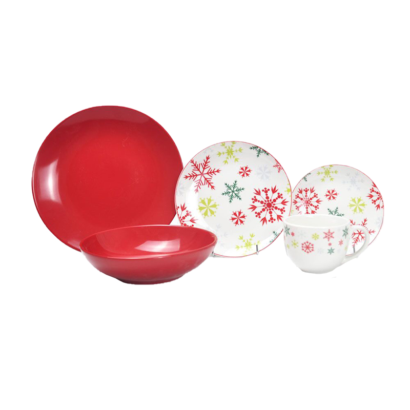 20 pcs ceramic couple shape dinner set with decaled.