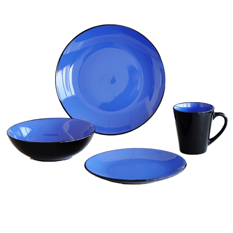 16pcs porcelain dinner set with marine theme decal printing