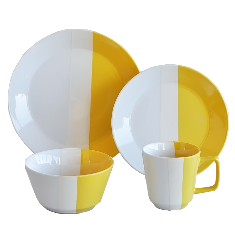 16pcs porcelain dinner set with solid color, ceramic dinnerware set